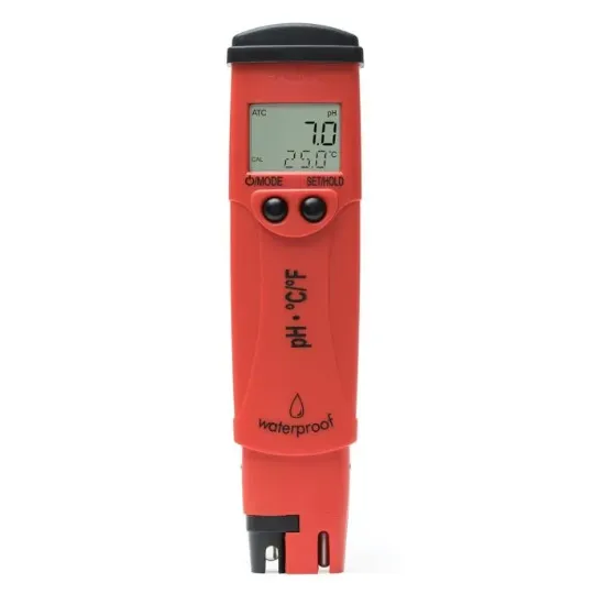 pH/Temperature Tester with replaceable probe, precision 0.1